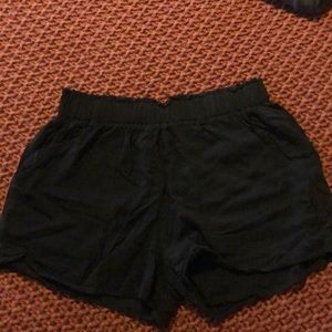 black womens paperbag shorts, comfy shorts, size small